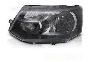 Koplamp links - voor VW T5 2010-2015 - TYC - zwart