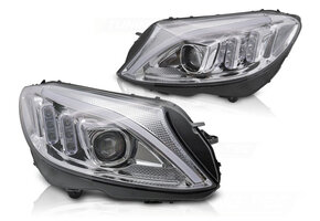 Koplampen geschikt voor Mercedes W205 2014-2018 - TUBE LED - chroom