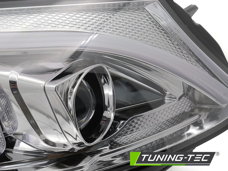 Koplampen - voor Mercedes W205 2014-2018 - TUBE LED - chroom