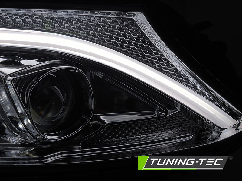 Koplampen - voor Mercedes W205 2014-2018 - TUBE LED - chroom