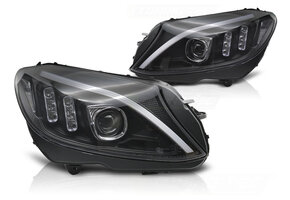 Koplampen geschikt voor Mercedes W205 2014-2018 - TUBE LED - zwart