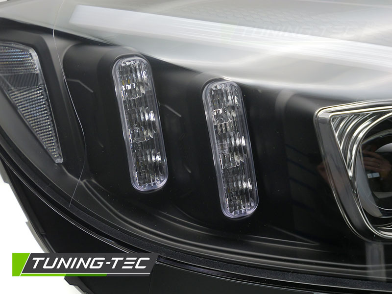 Koplampen - voor Mercedes W205 2014-2018 - TUBE LED - zwart