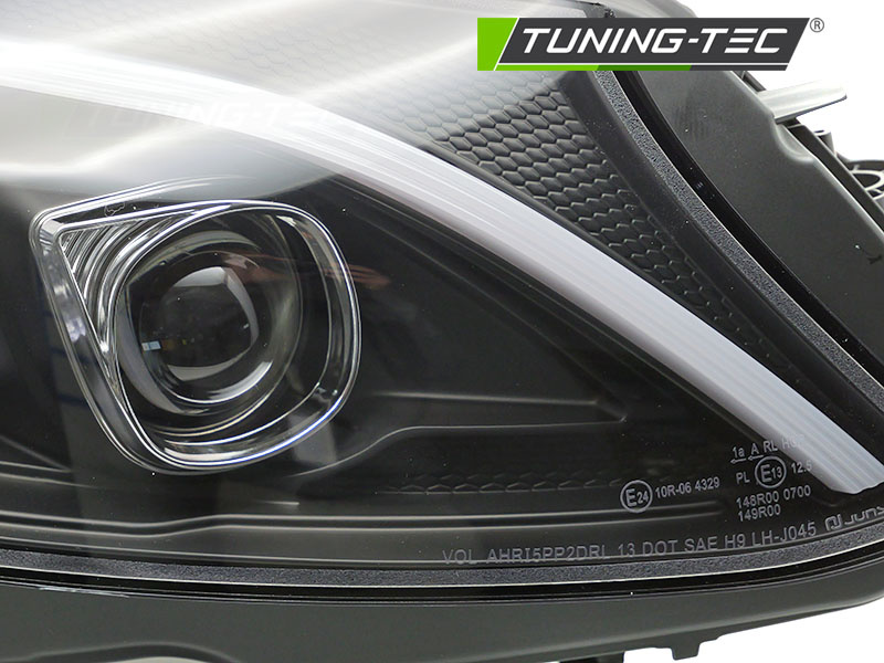 Koplampen - voor Mercedes W205 2014-2018 - TUBE LED - zwart