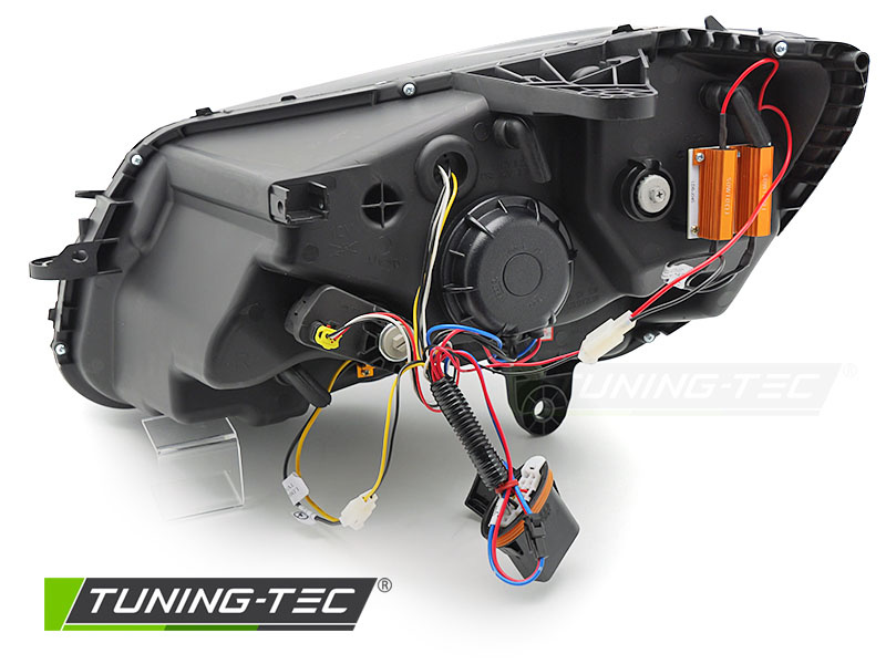 Koplampen - voor Mercedes W205 2014-2018 - TUBE LED - zwart