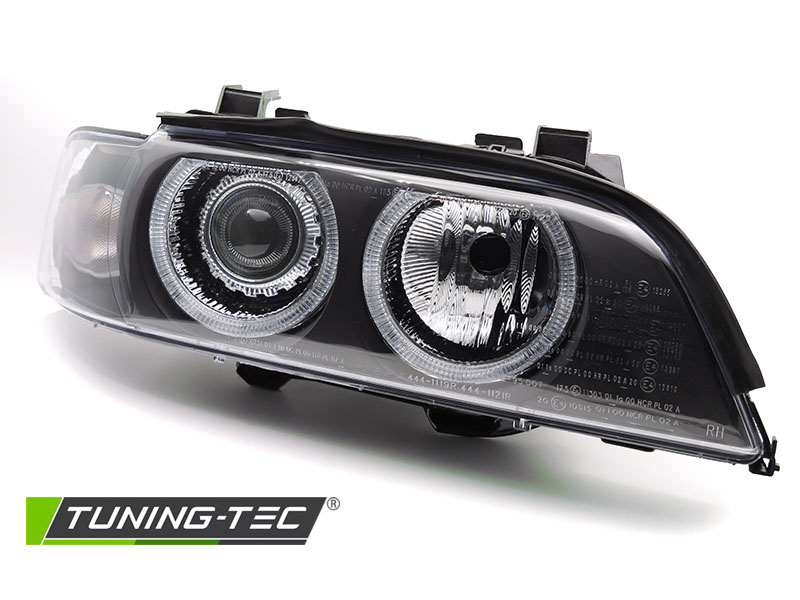 Koplampen Xenon - voor BMW E39 LCI 2000-2003 sedan/touring - angel eyes - zwart