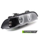 Koplampen Xenon - geschikt voor BMW E39 LCI 2000-2003 sedan/touring - angel eyes - zwart