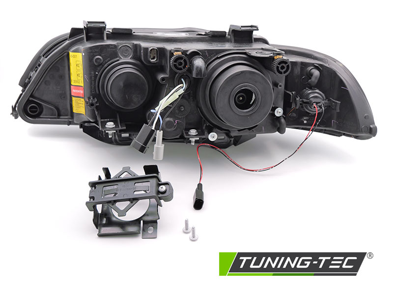 Koplampen Xenon - geschikt voor BMW E39 LCI 2000-2003 sedan/touring - angel eyes - zwart