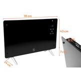 Glaspaneelverwarming - 2000W - zwart - eco