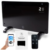 Glazen wandkachel 2000W - Zwart - Glas - Sterk