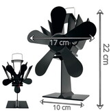 Kachelventilator - 5 bladen - Thermo-elektrisch