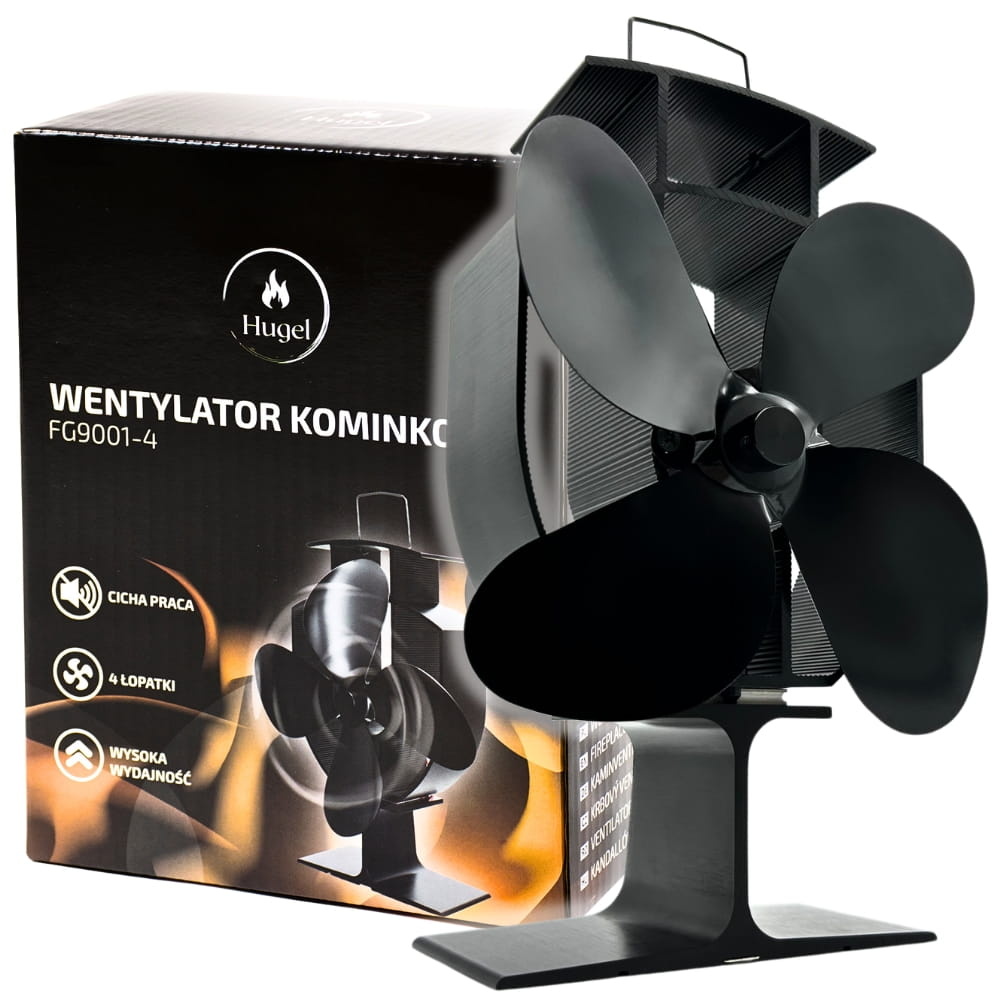 Houtkachelventilator - 4 bladen - Aangedreven door warmte