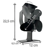 Houtkachelventilator - 4 bladen - Aangedreven door warmte