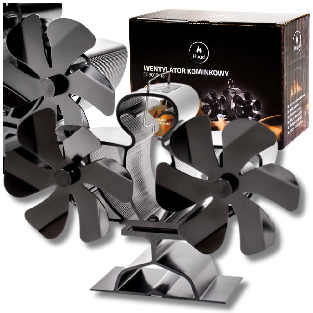 Kachelventilator - Thermoelektrisch - 12 bladen - 2 turbines