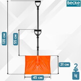 Opvouwbare sneeuwschep oranje