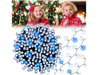 Led-kerstverlichting koud wit - 1000 LED's - 68 m - Blauwe flits