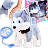 Interactieve knuffelhond - Husky - Aangelijnd