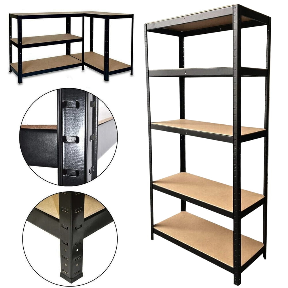 Zwarte metalen stellingkast - Sterk - 150x75x30cm - 750 kg