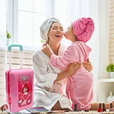 Speelgoed kaptafel met koffer - roze - draagbaar