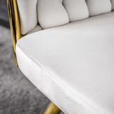 Fluwelen eetkamerstoel - crèmewit - geweven fluweel - 45x60x85cm