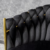 Fluwelen cocktailstoel zwart - Gestoffeerd - Geweven - Spaans - 62x54x79cm