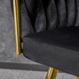 Fluwelen cocktailstoel zwart - Gestoffeerd - Geweven - Spaans - 62x54x79cm