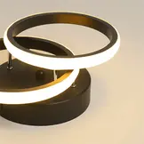 Led plafondlamp dubbele ring - 2 LED-ringen - zwart - 26x17 cm
