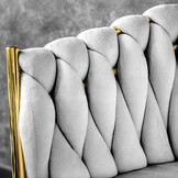 Fluwelen eetkamerstoel duifgrijs - Geweven fluweel - Gestoffeerd - 45x60x85cm