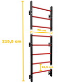 Wandrek gym - Metaal -  215 cm - 250 kg