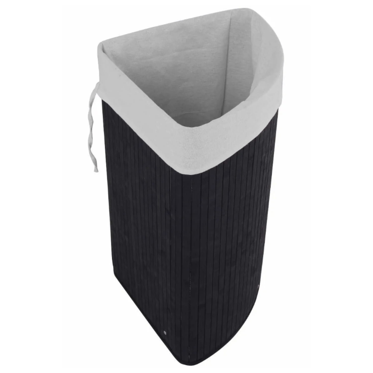 Zwarte bamboe wasmand 60 liter - Hoekmodel