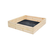 Moestuinbak - kweekbak - 80x80x30 cm - hout - met gronddoek