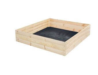 Moestuinbak - kweekbak - 80x80x30 cm - hout - met gronddoek