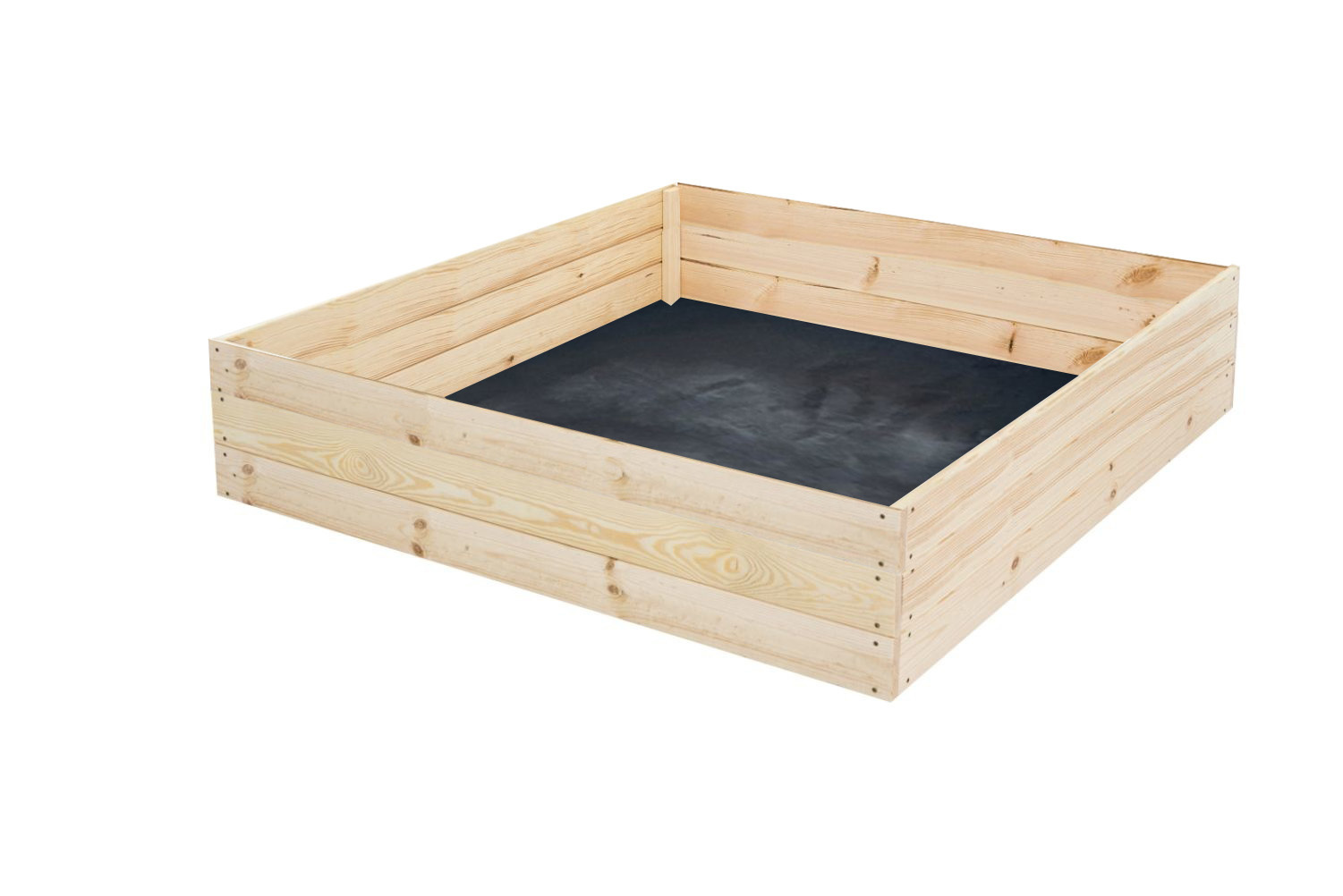 Moestuinbak - kweekbak - 80x80x30 cm - hout - met gronddoek