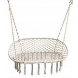 Hangstoel dubbel - beige - schommel - 110 x 62 cm