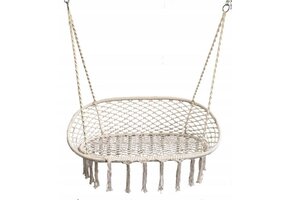 Hangstoel dubbel - beige - schommel - 110 x 62 cm
