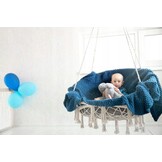 Hangstoel dubbel - beige - schommel - 110 x 62 cm