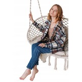 Hangstoel dubbel - beige - schommel - 110 x 62 cm