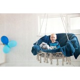 Hangstoel dubbel - beige - schommel - 110 x 62 cm