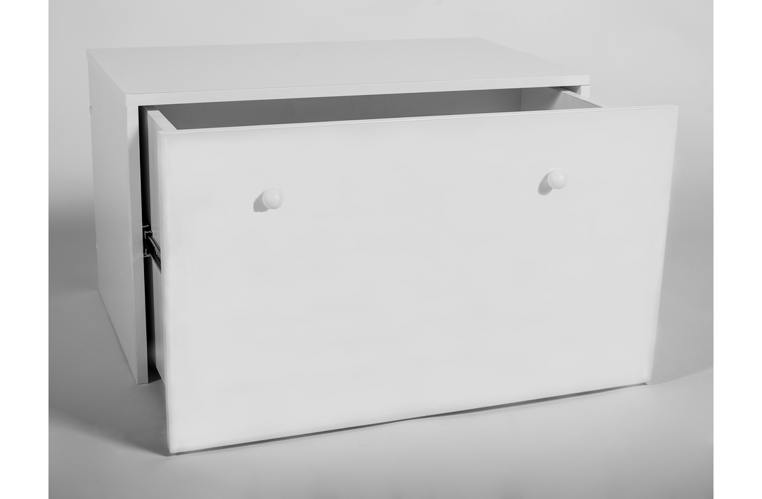 Speelgoedkist wit - opbergbox speelgoed - 71x42x42 cm - uitschuif lade