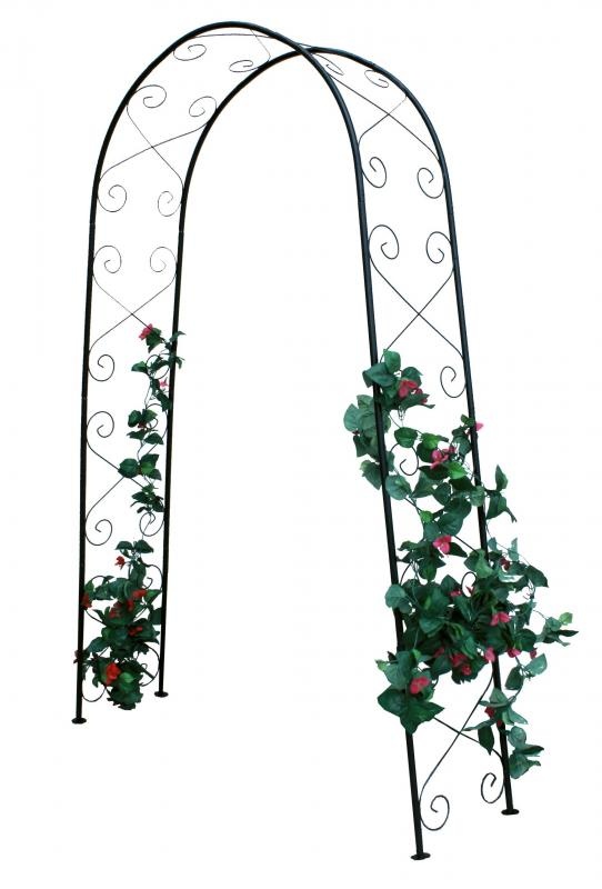 Rozenboog - zwart - metaal - 110x39x230cm