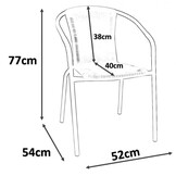 Tuinstoel - donkerbruin technorattan - 53x60x73 cm