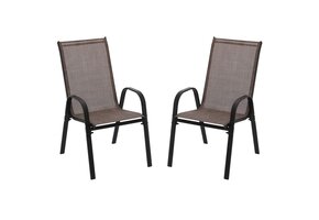 Tuinstoelen set bruin - 54x72x96 cm