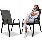 Tuinstoelen set grijs - 55x62x96cm