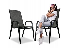 Tuinstoelen set grijs - 55x62x96cm