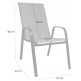 Tuinstoelen set grijs - 55x62x96cm
