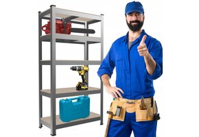 Metalen stellingkast - 220x90x40 cm - Draagvermogen: 175 kg