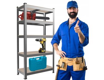 Metalen stellingkast - 220x90x40 cm - Draagvermogen: 175 kg