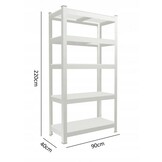 Metalen stellingkast - 220x90x40 cm - Draagvermogen: 175 kg