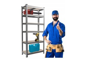 Metalen stellingkast - 6-niveaus - 220x90x40cm - Draagvermogen: 175 kg