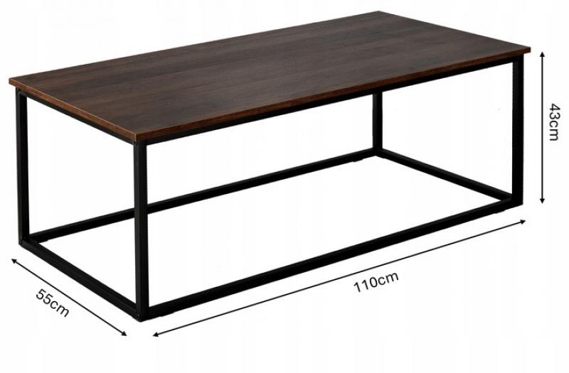Salontafel - 110x55x43 cm - rechthoek - zwart