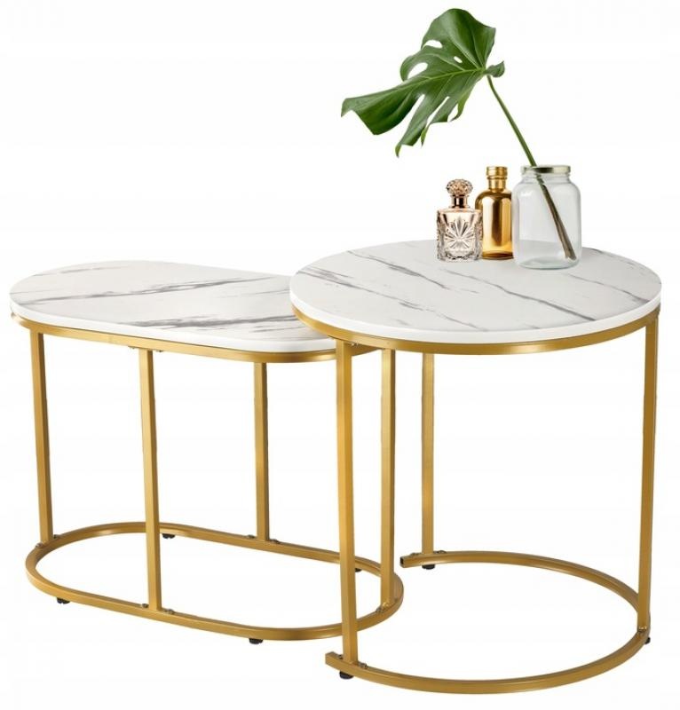 Salontafel set - Rond - Ovaal - marmer stijl